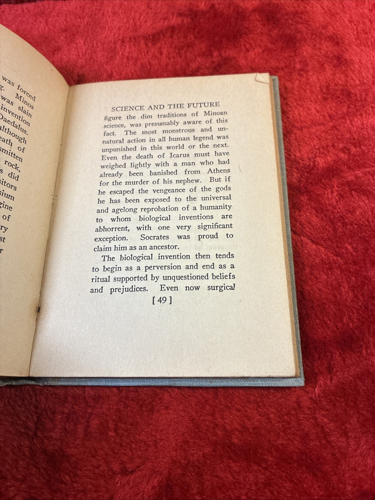 J B S HALDANE / Daedalus or Science & the Future 1st Edition 1924 5th