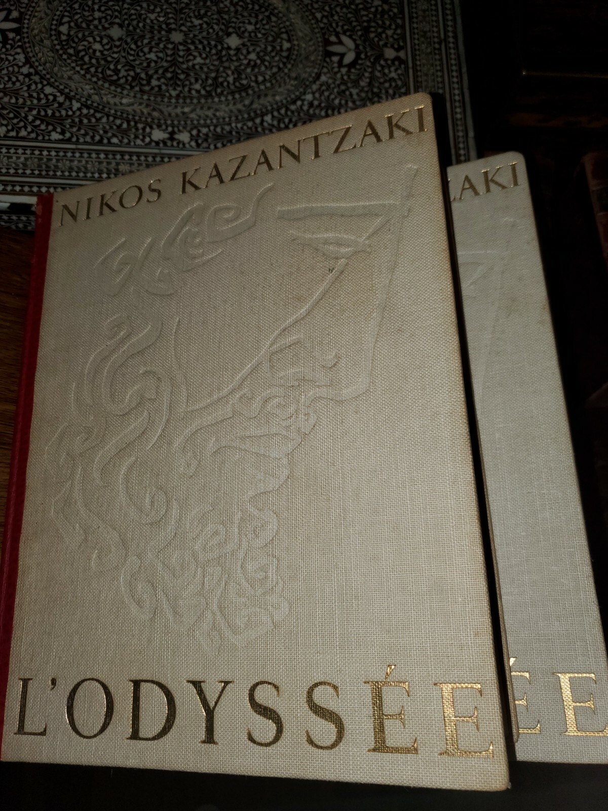 Nikos Kazantzakis L’ Odyssèe Luxury edition w/ litographs 2 vols Richelieu 1968