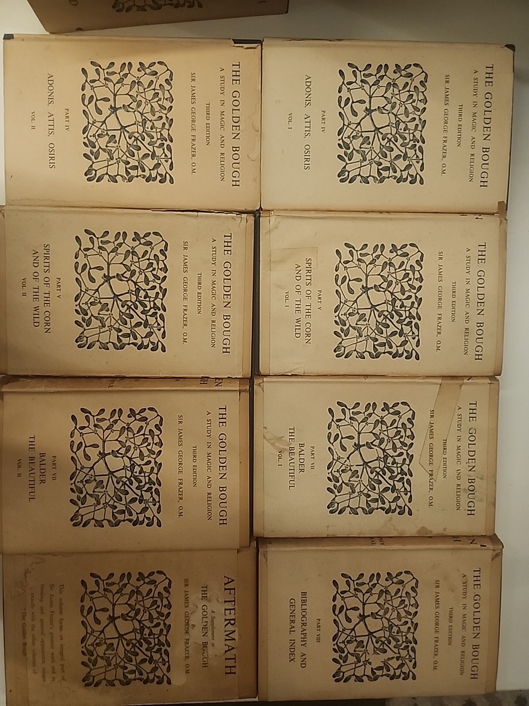 The Golden Bough:Study in Magic (12 Vol Set) by Frazer 3rd Ed 1951 [occult]