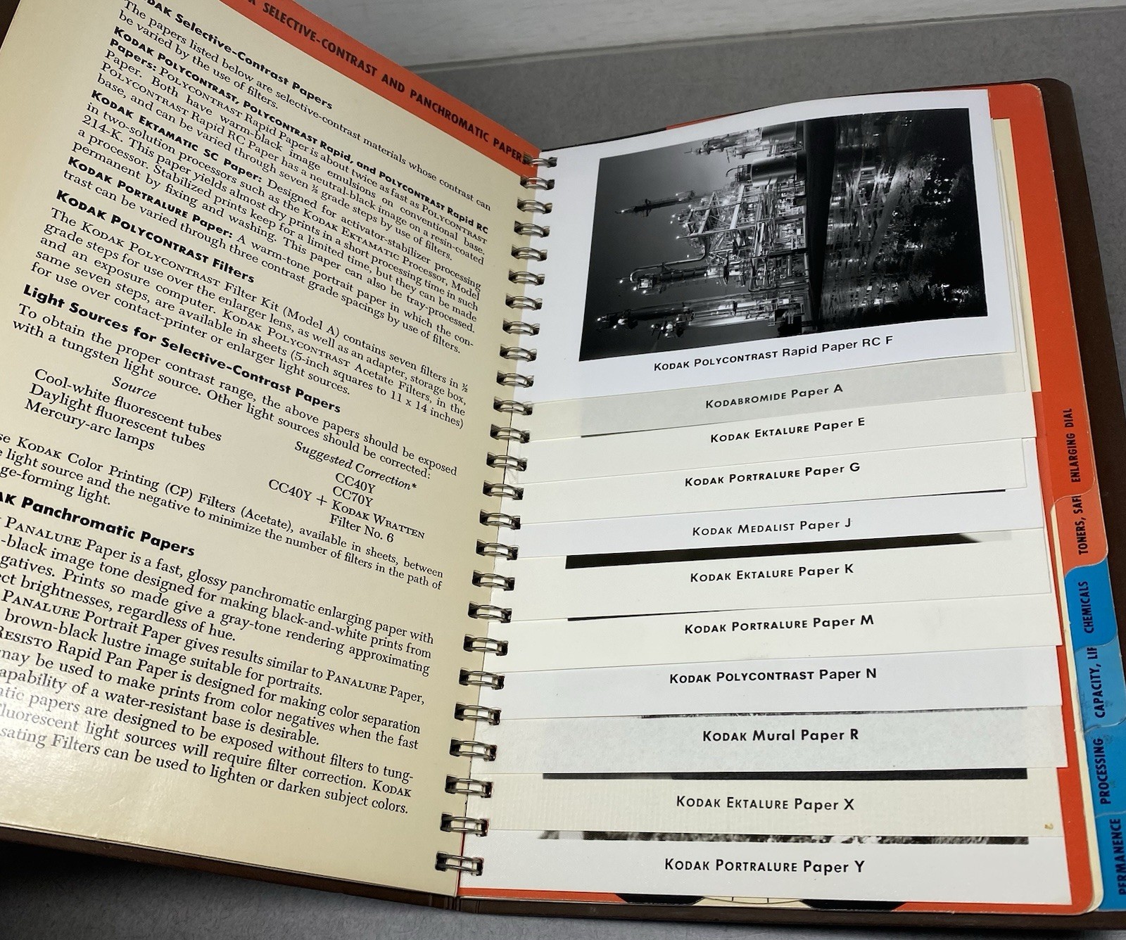 Kodak Darkroom Dataguide ~ 1974 Spiral Bound Paperback Vintage