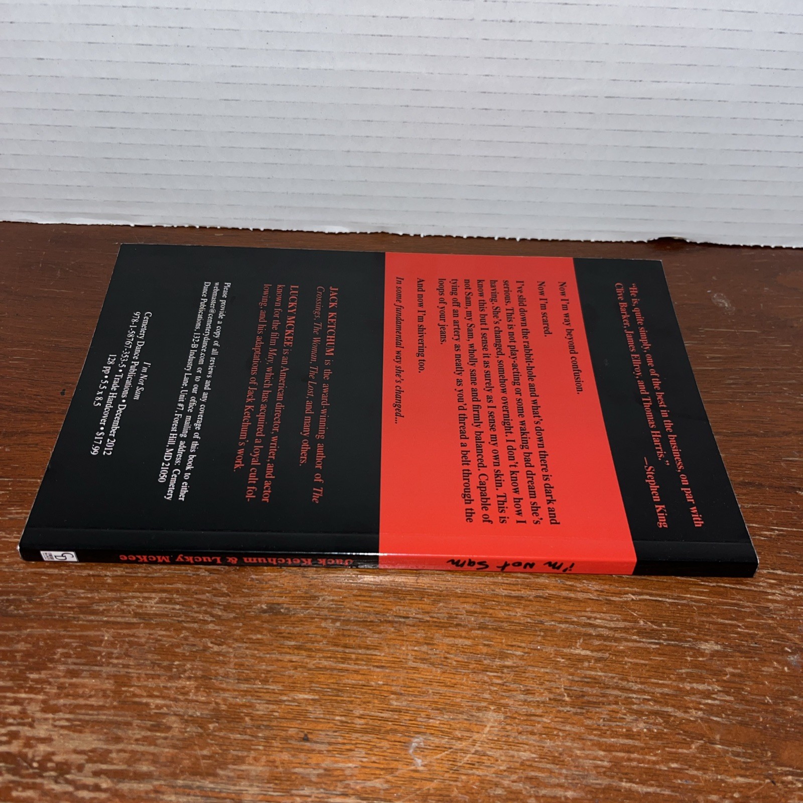 I’m Not Sam – Jack Ketchum – Lucky McKee – 2012 PB Advance Uncorrected Proof