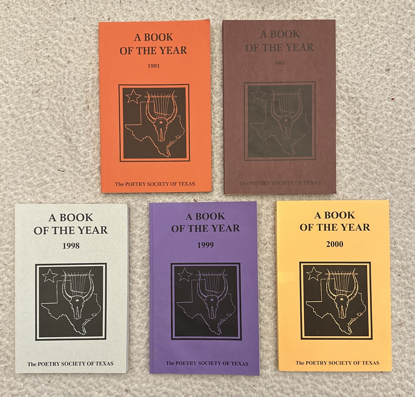 Poetry Society Of Texas – A Book Of The Year Lot of 5 (1991 1993 1998 1999 2000)