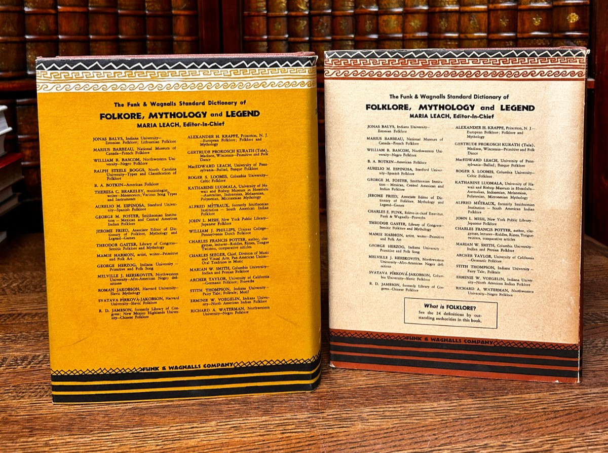 FOLKLORE, Funk & Wagnalls Standard Dictionary, 2 Volumes Hardcover Slipcase 1950