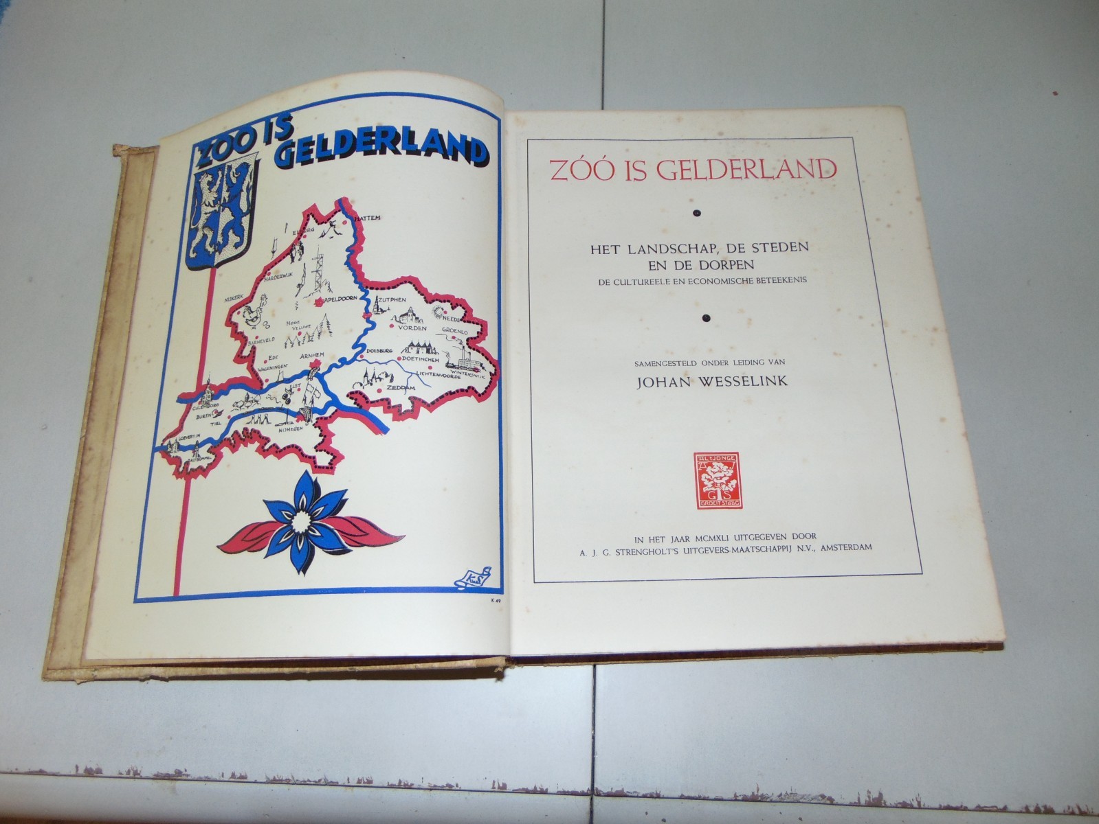 1941 NETHERLANDS HB BOOK: “ZOO IS GELDERLAND” BY JOHAN WESSELINK