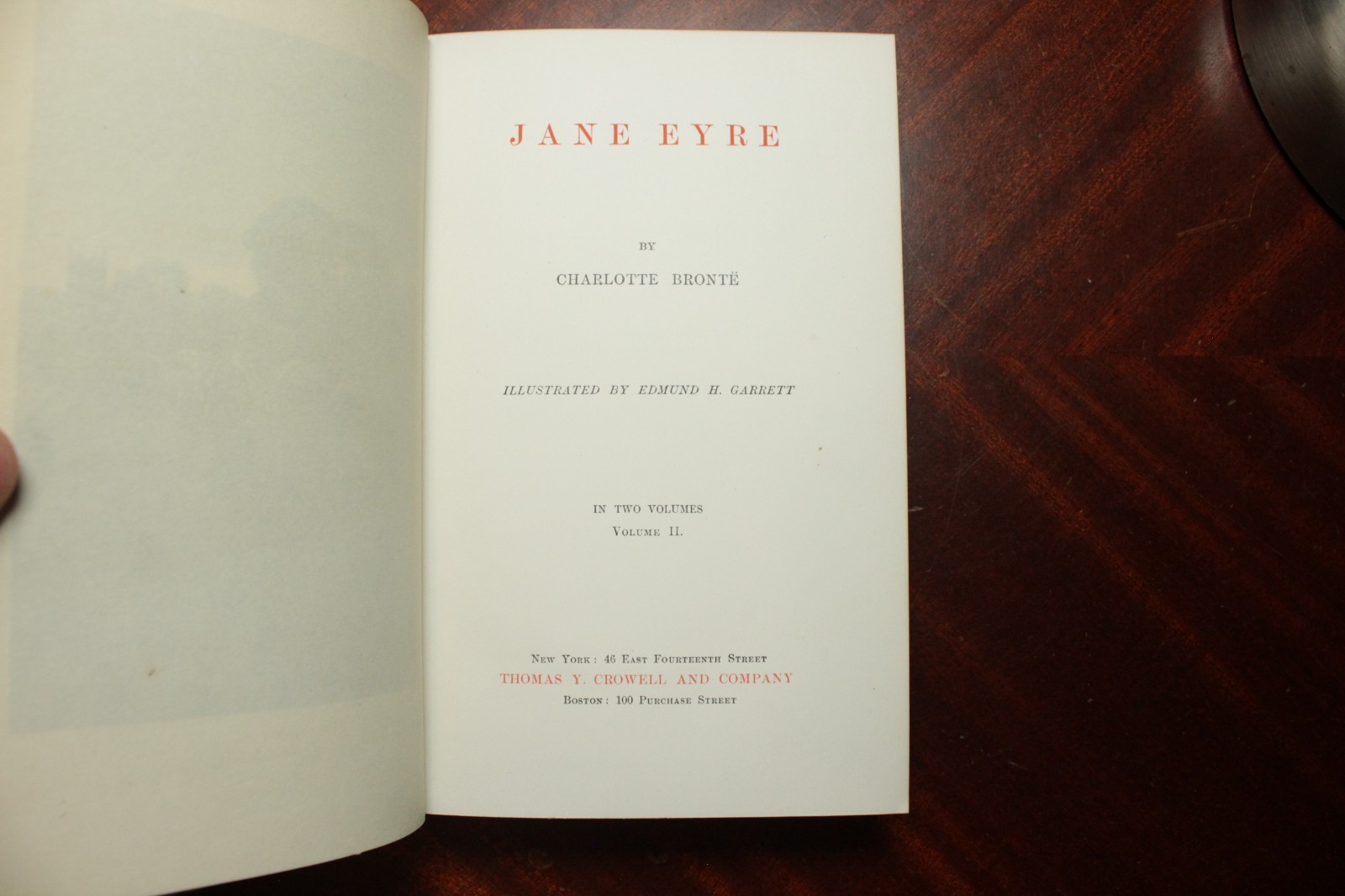 c1896 Jane Eyre Charlotte BRONTË 2 Vol. FINE Crowell Edmund H. Garrett Bronte