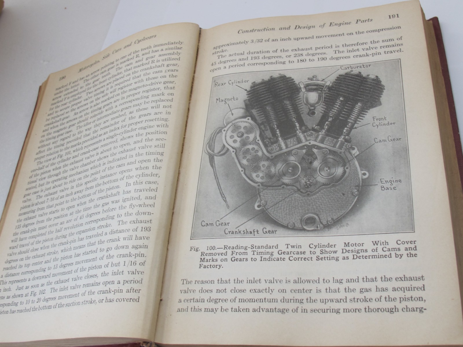 1924 Motorcycle & Side Cars Book Victor Page Antique Original