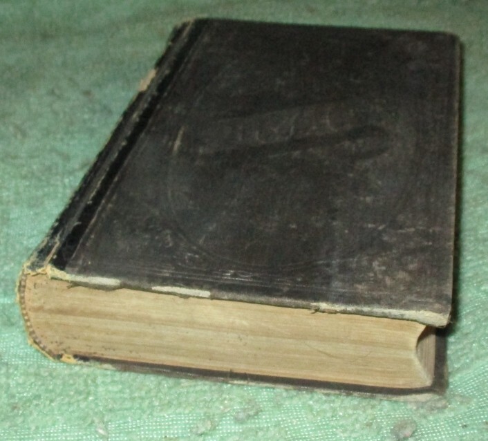 Antique PROGRESSIVE FIFTH READER & ELOCUTION 1856 Embossed Leather Spine Book