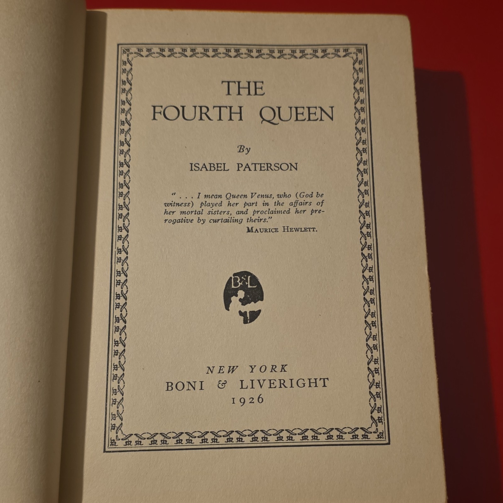 1926 The Fourth Queen Isabel Paterson 1st Ed HC w/ Original Dust Jacket Rare