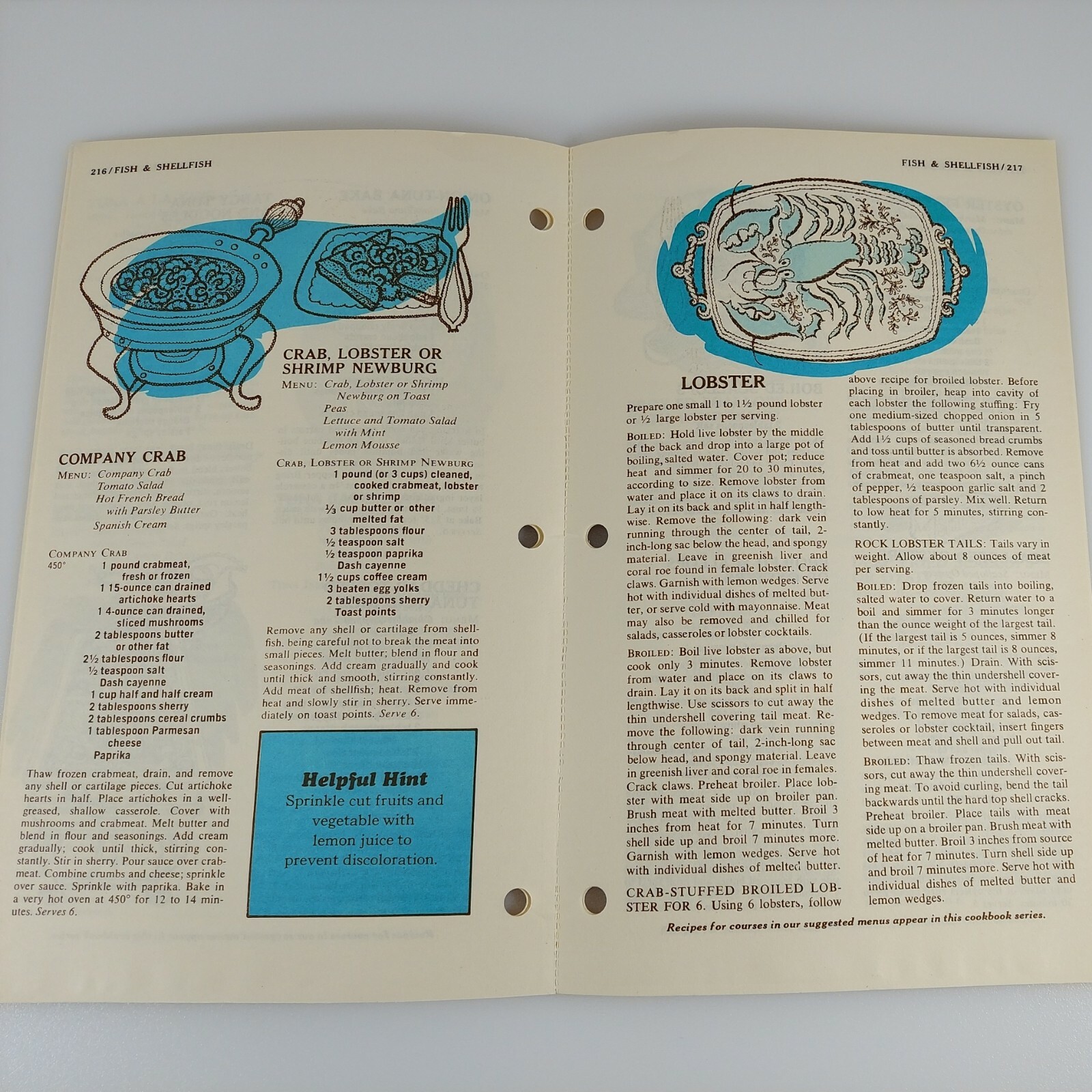 Vintage The Complete Family Cookbook Section 7 Fish & Shellfish Pages 193-224