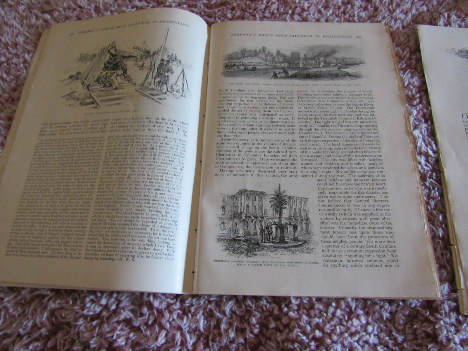 Lot 6-Antique Articles-Illustrated-1887-Civil War-Georgia-Atlanta-Bentonville