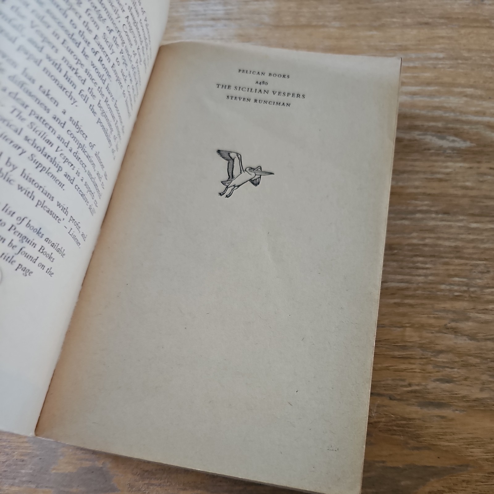 The Sicilian Vespers (Steven Runciman – 1960) Pelican Books A480 Good X