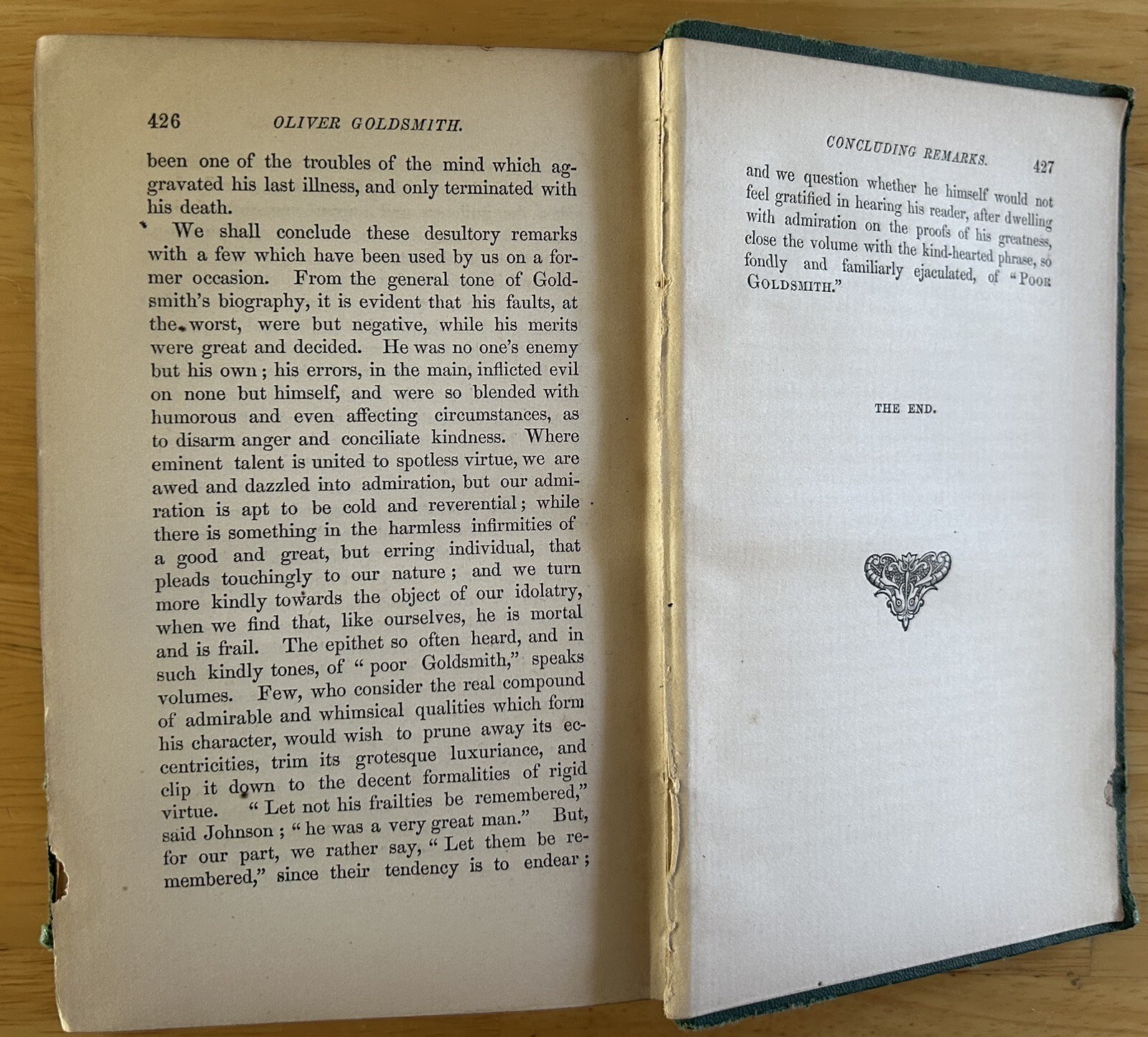 An 1864 Oliver Goldsmith A Biography By Washington Irving Putnam Hurd & Houghton