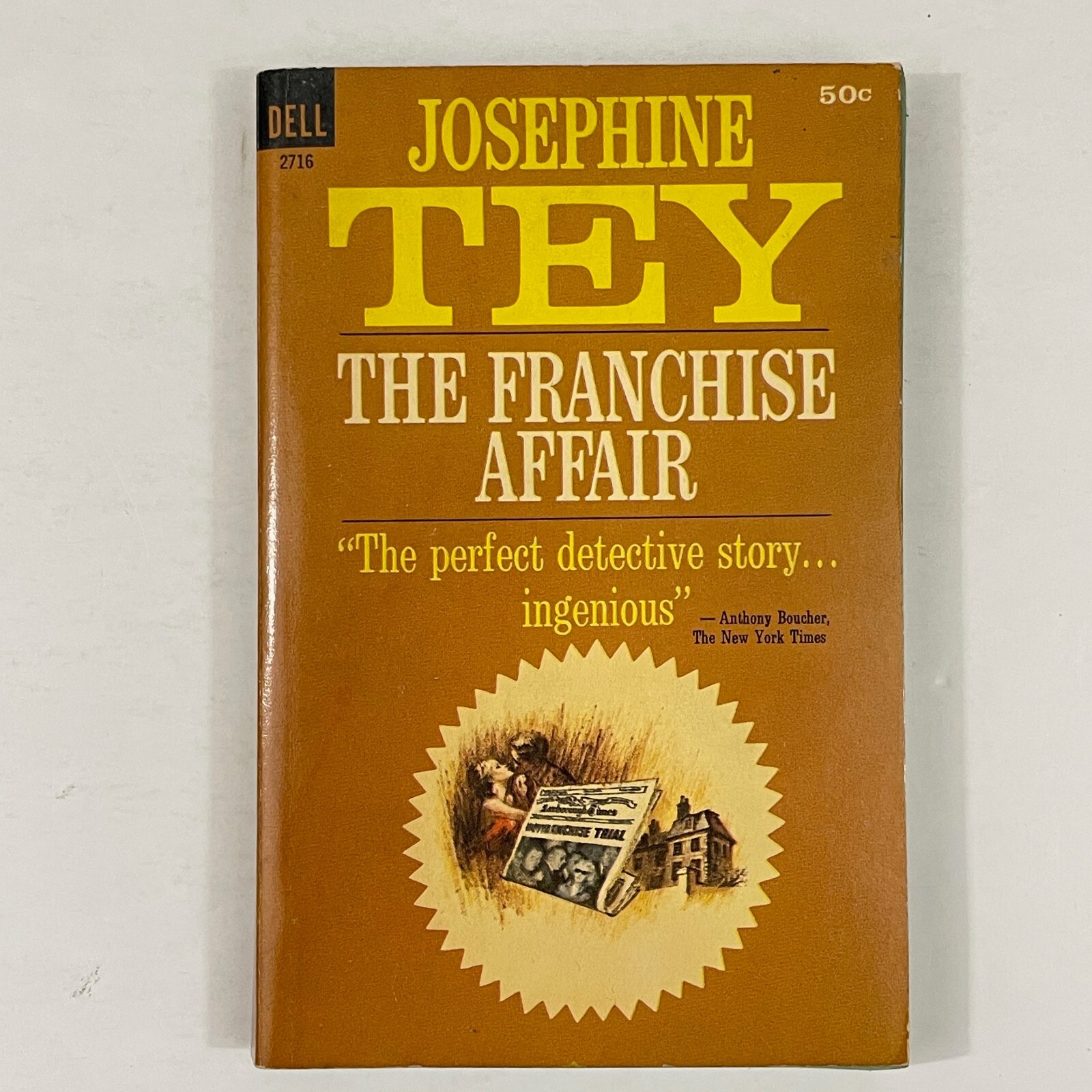 Josephine Tey ; THE FRANCHISE AFFAIR vtg 1st PB print 1965 Dell 2716