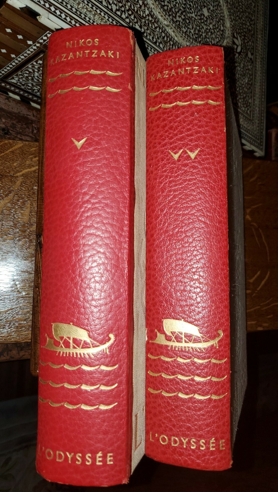 Nikos Kazantzakis L’ Odyssèe Luxury edition w/ litographs 2 vols Richelieu 1968