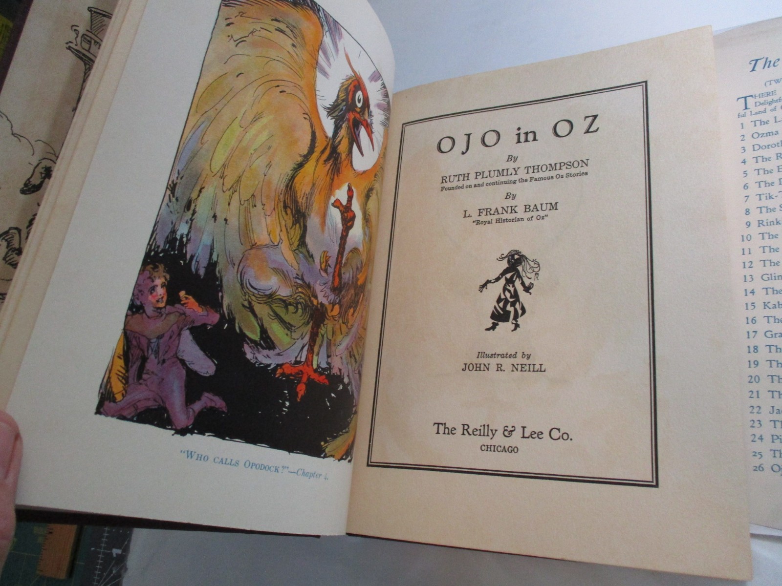 Ojo In Oz, L Frank Baum, Ruth Plumly Thompson, 1st Edition, 12 Color Plates, DJ