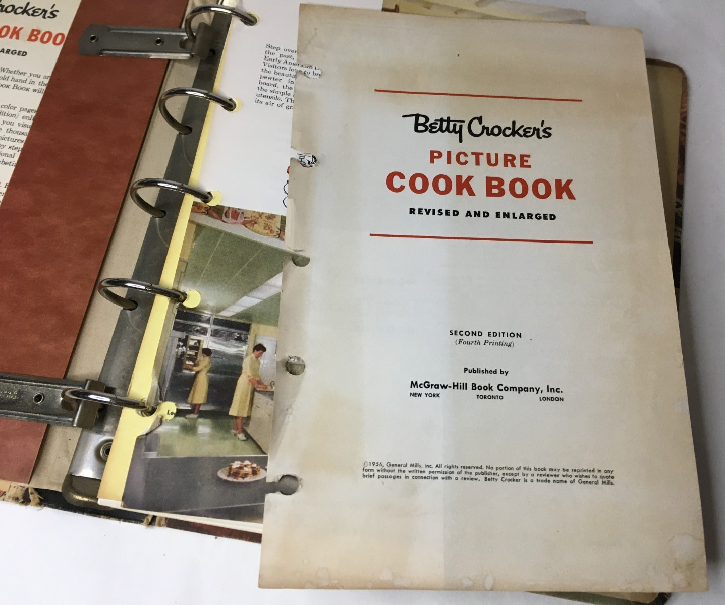 1956 Betty Crocker’s PICTURE Cook Book 5-Ring Binder 2nd Edition 4th Printing HB