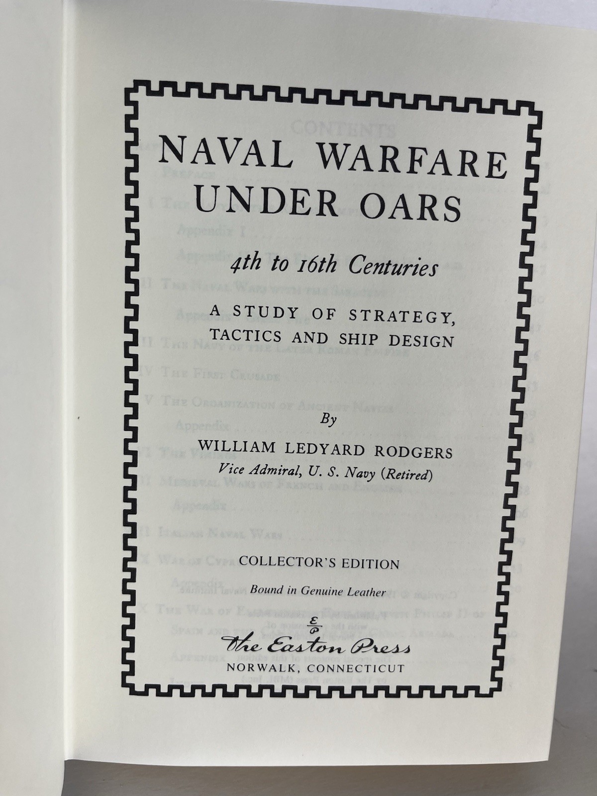 Naval Warfare Under Oars by William Ledyard Rodgers (Easton Press)