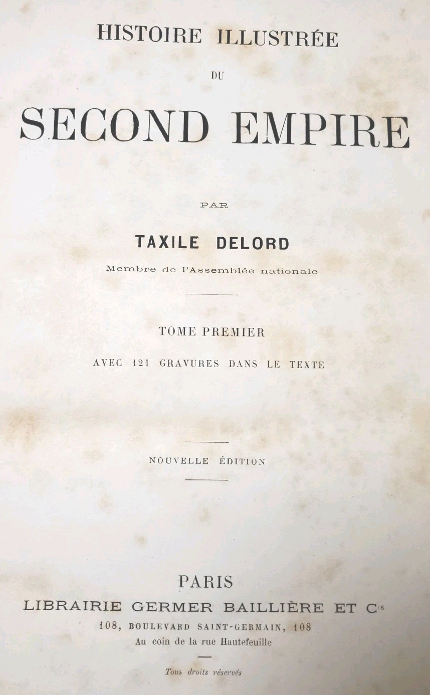Old Leather 2 Volumes French Paris Histoire Du Second Empire / Taxile DELORD