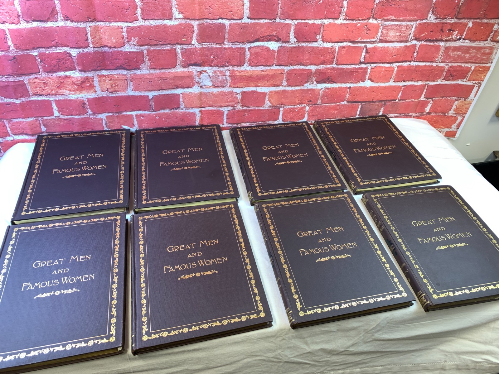 GREAT MEN AND FAMOUS WOMEN Complete 8-Volume Set. 1894. Excellent Condition.