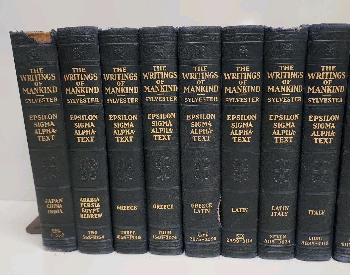 1924 THE WRITINGS OF MANKIND Complete Book Set Sylvester Epsilon Sigma Alpha