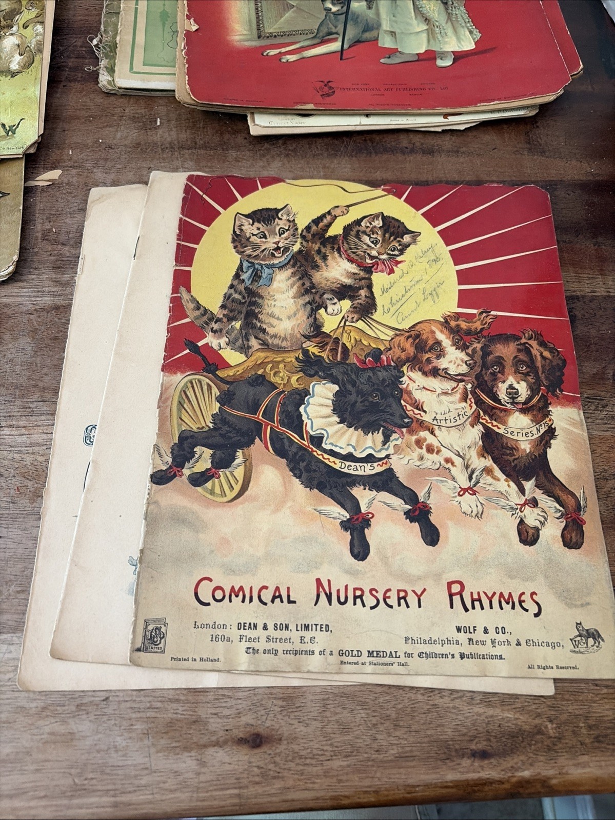 Lot Of 13 Antique Victorian Books From 1890’s Children’s Nursery Rhymes Linen