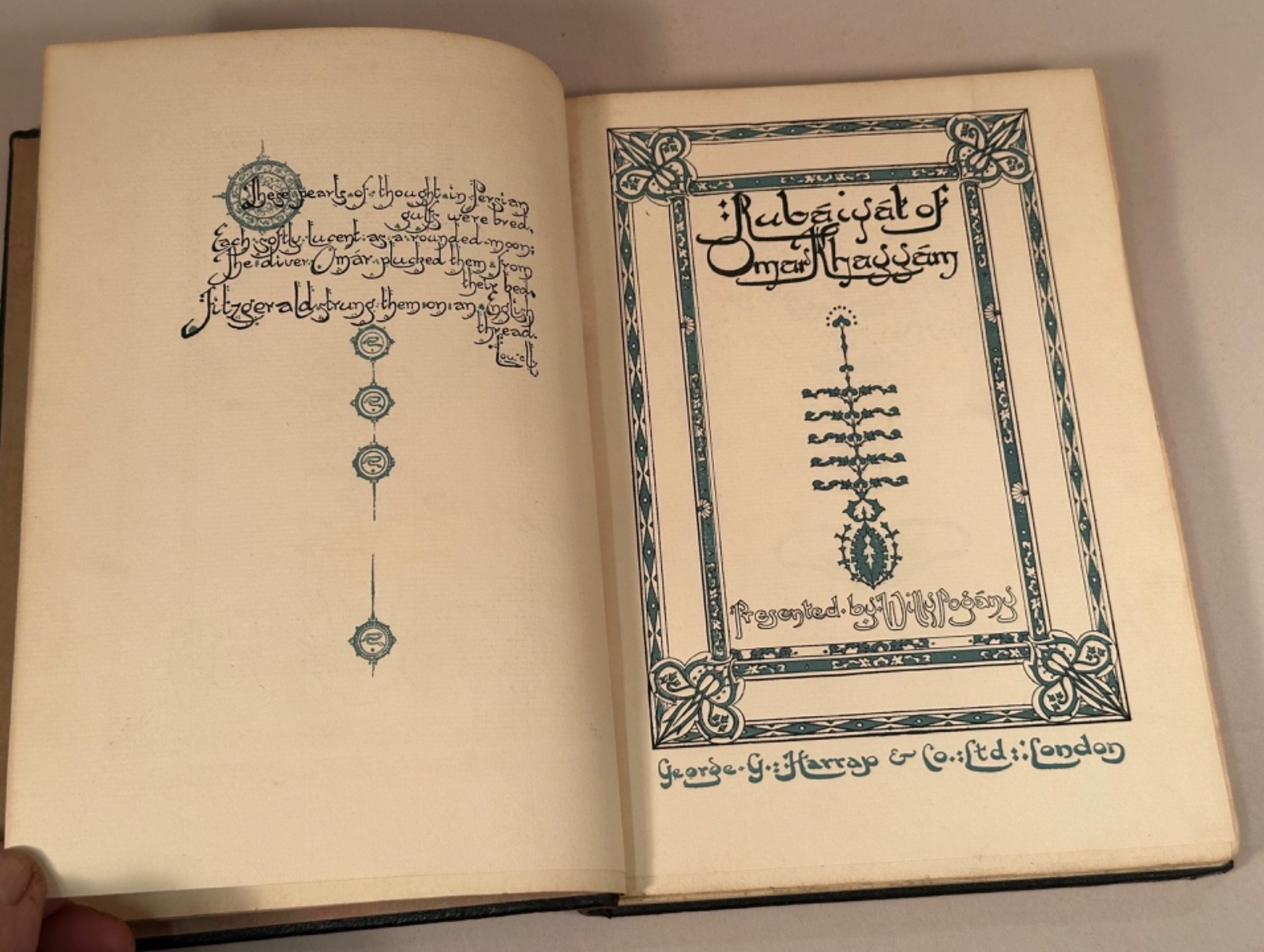 Rubaiyat of Omar Khayyam Book, Embossed, Leather Bound, Embossed Cover