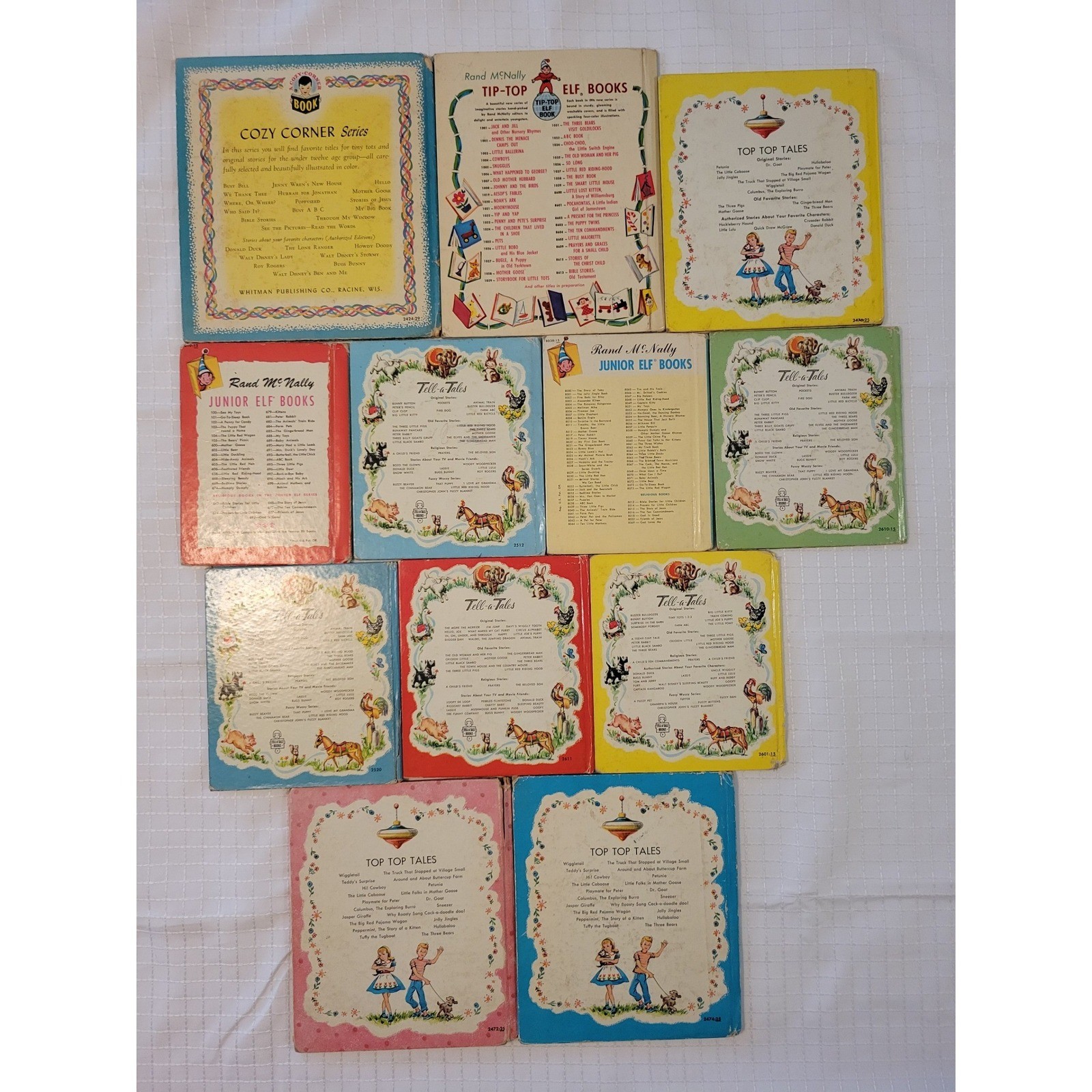 Vintage Childrens Book Lot 11 Rand McNally Junior Elf Top Top Tales Tom Jerry