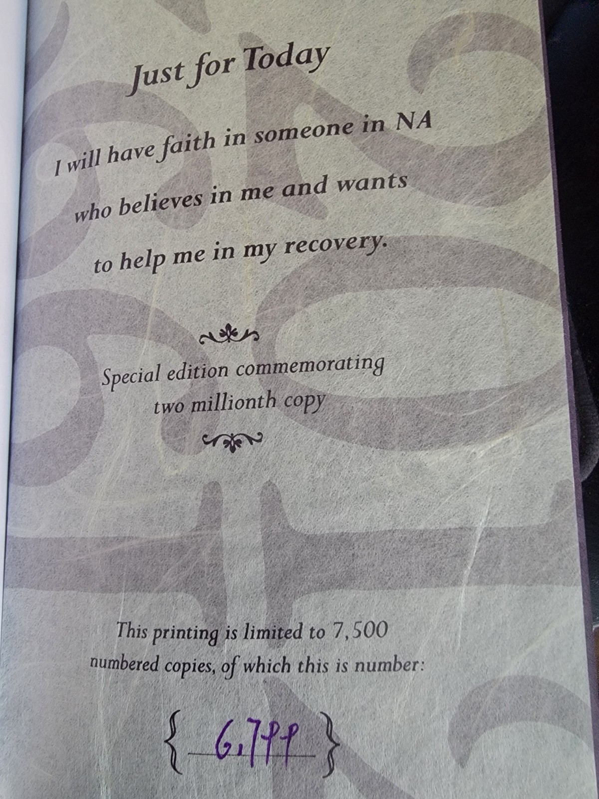 Just For Today Limited Edition by Narcotics Anonymous (6799/7500)