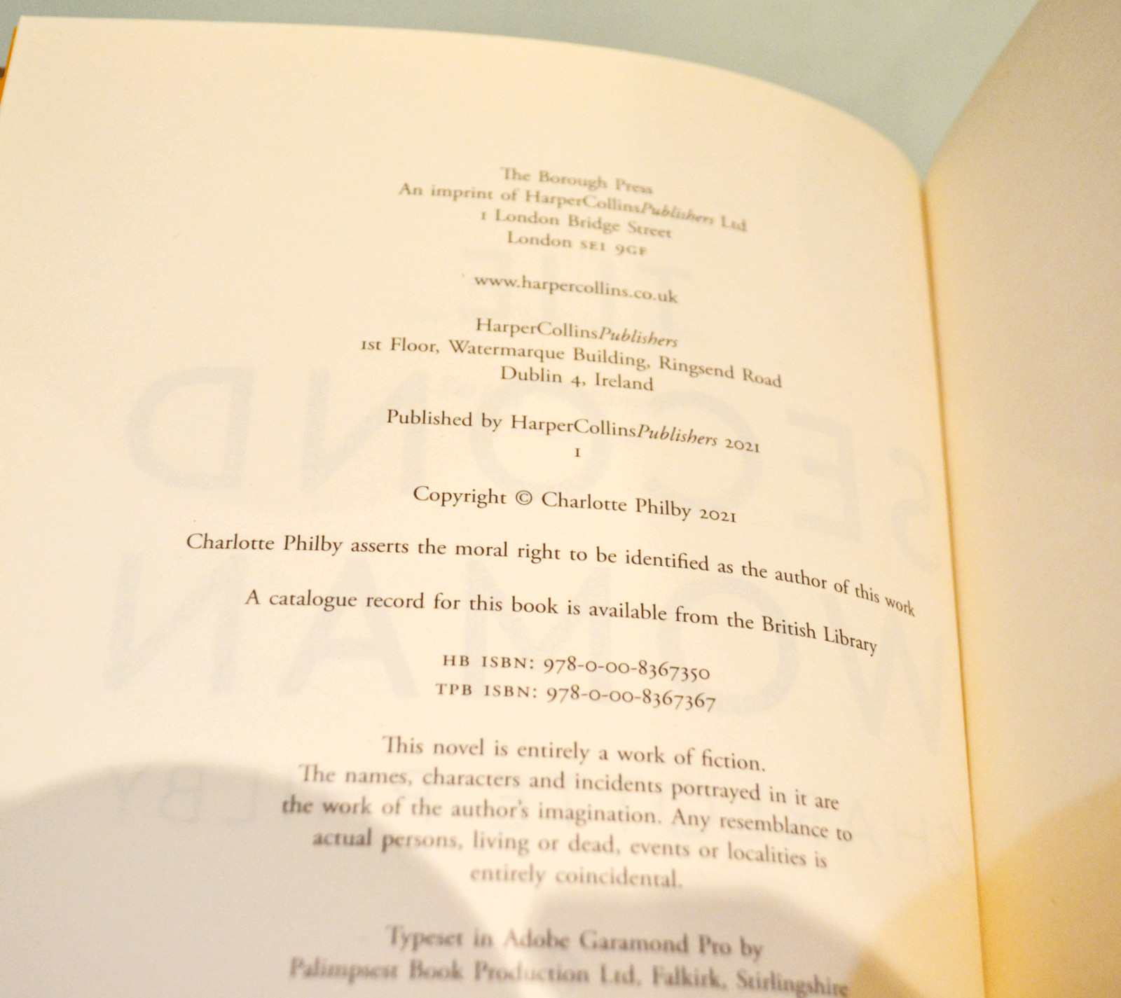 The Second Woman – SIGNED – Charlotte Philby – 1st ed / 1st imp – Excellent cond