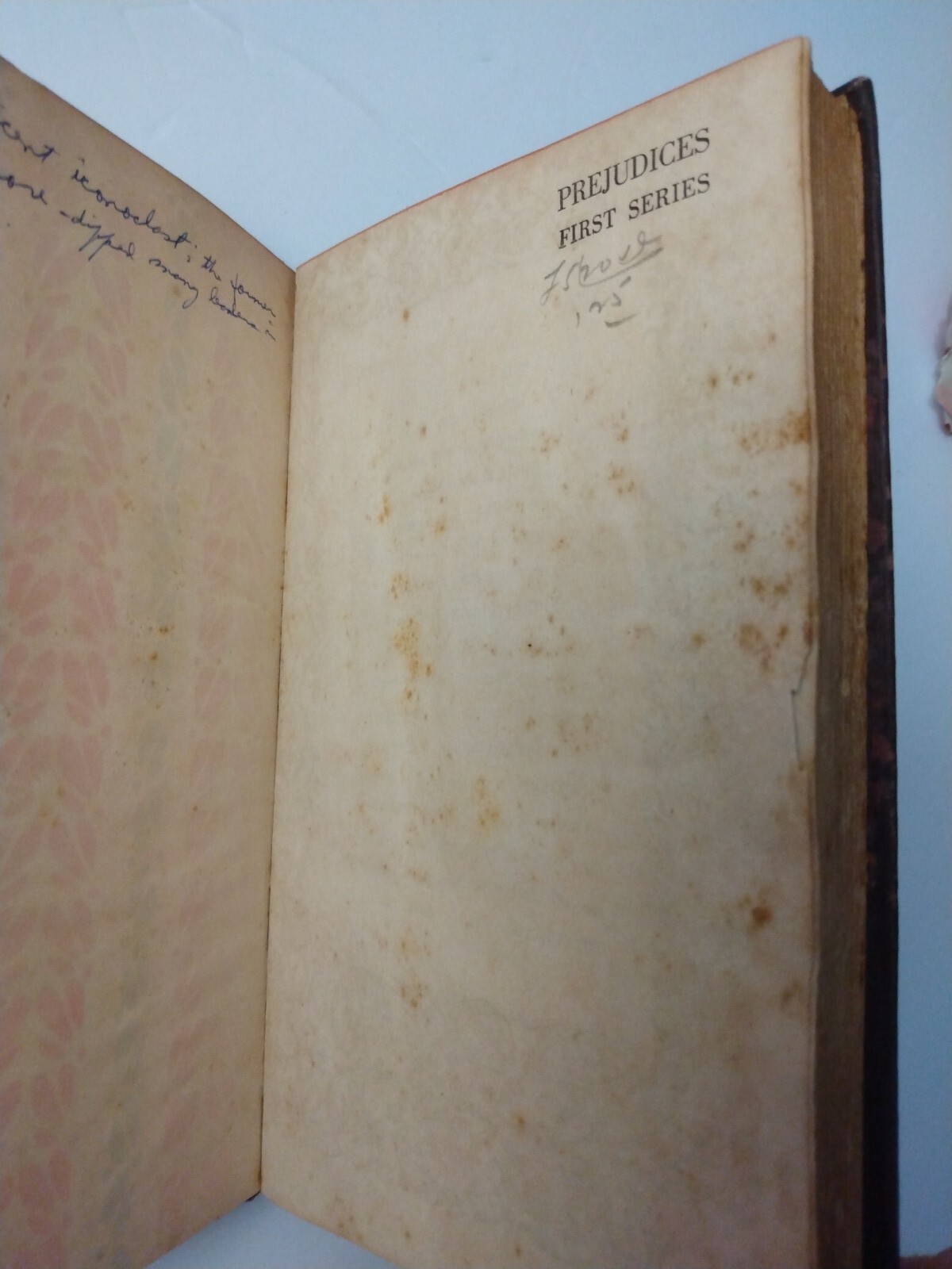Prejudices 1 First Series Book By H. L. Mencken Alfred A. Knopf 1925