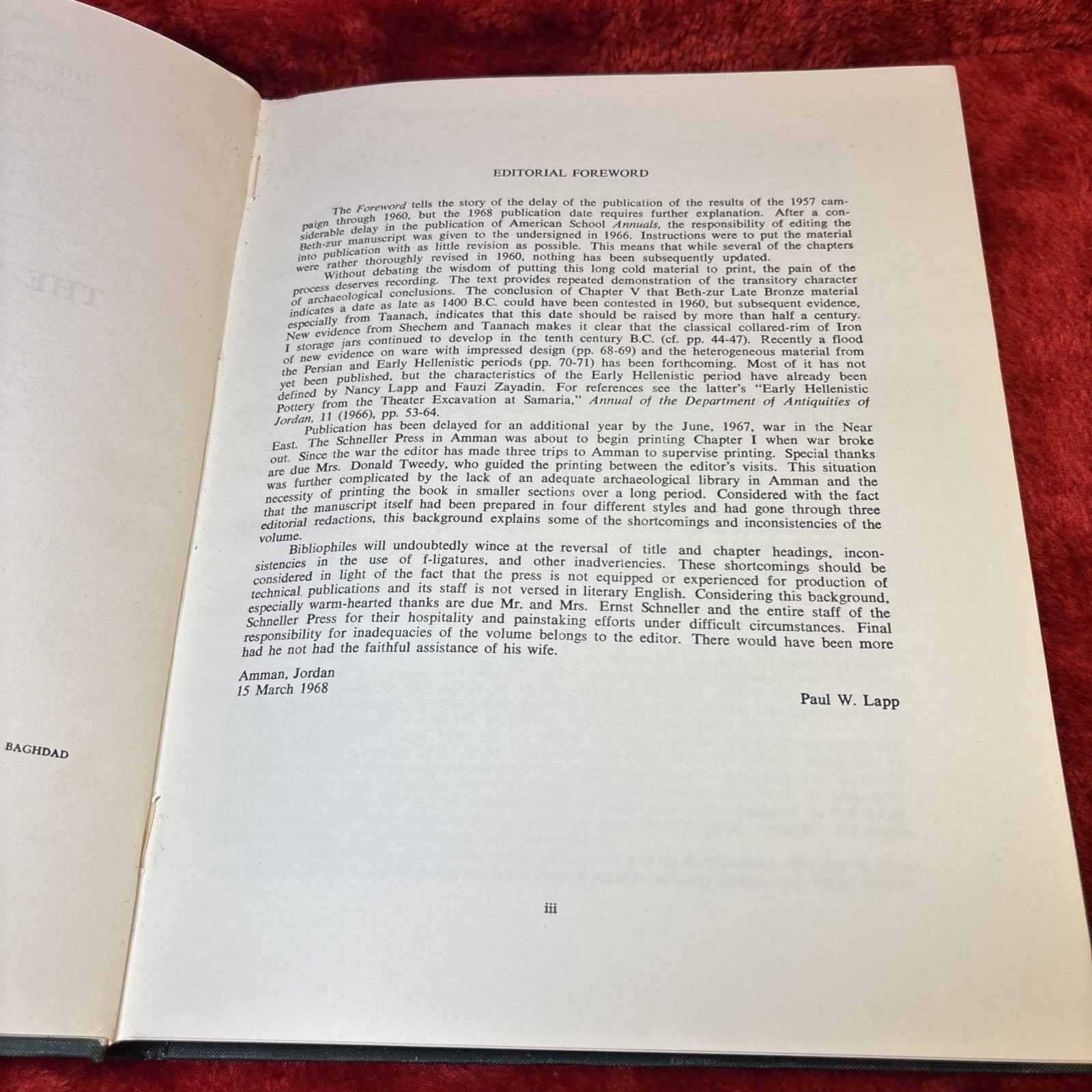 The 1957 Excavation at Beth-Zur Sellers Funk Lapp AASOR Vol 38 Archaeology 1968