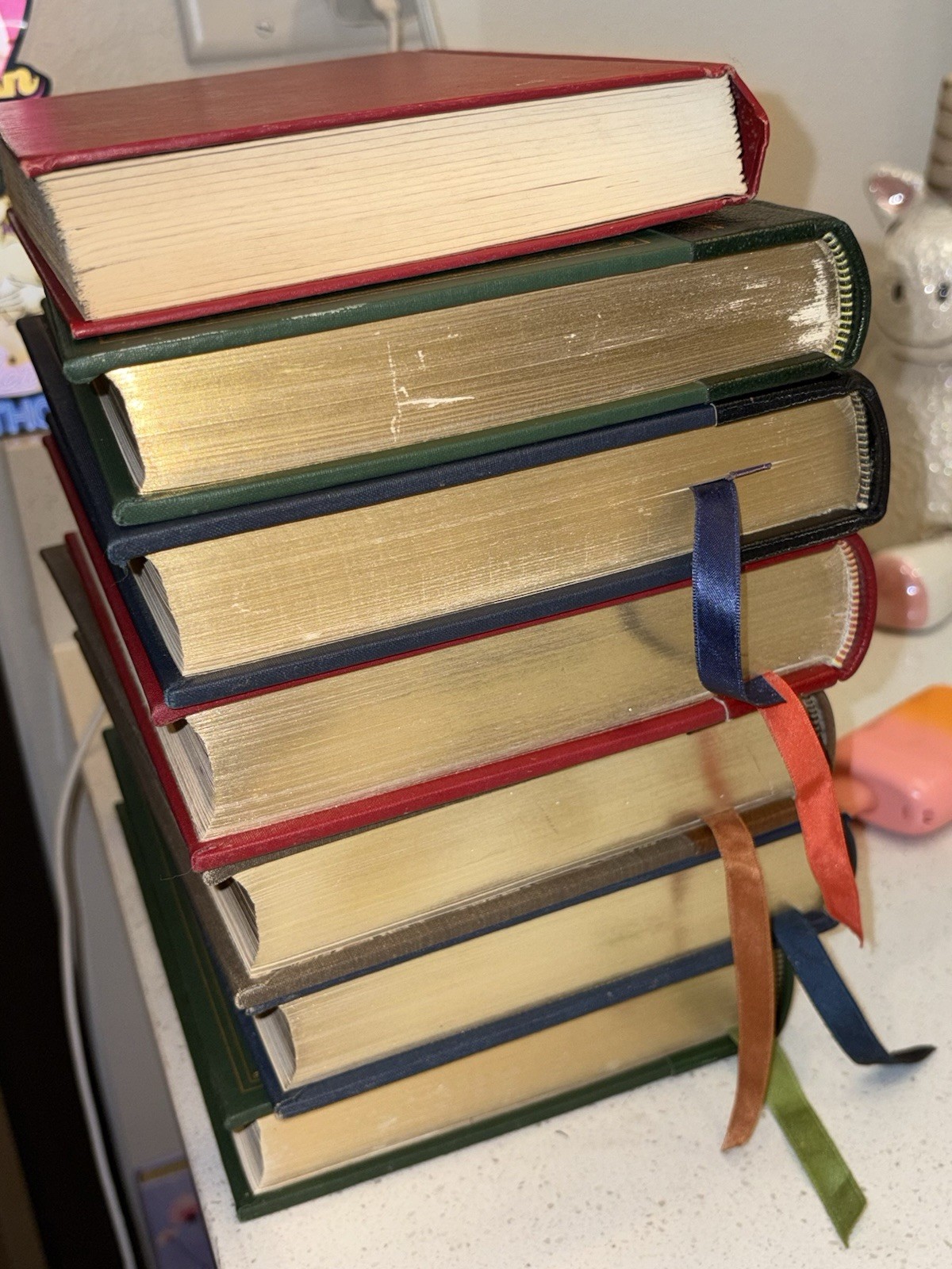 Lot of 7 Franklin Library Leather Books 1979-83 Gilt 22kt Gold Collectible/Decor