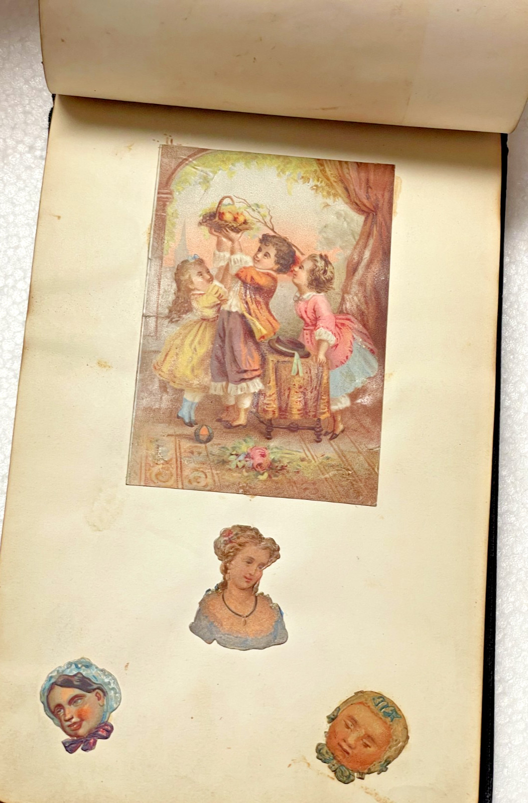 1870s Autograph Book / Cincinnati OH High School / Original Art / Die Cuts /1880