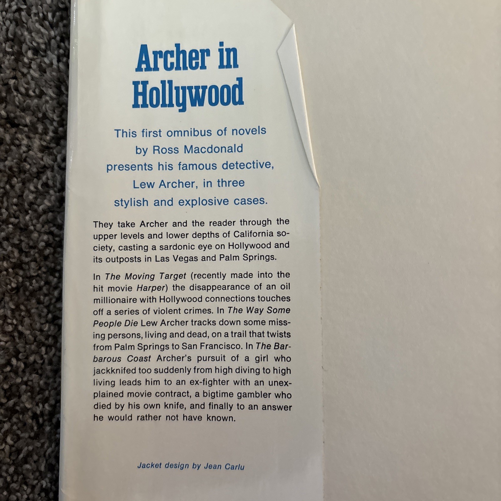 Archer in Hollywood Ross MacDonald HCDJ BCE 1967 Alfred A Knopf