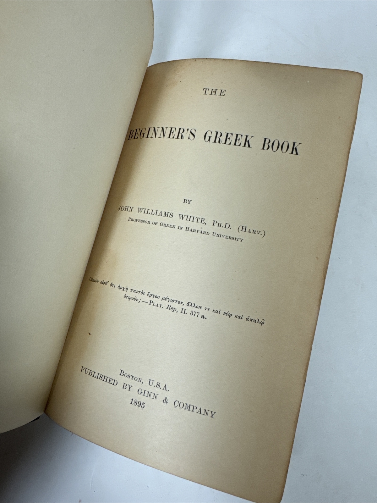 1895 The Beginner’s Greek Book by WHITE, classical ancient Greece language learn