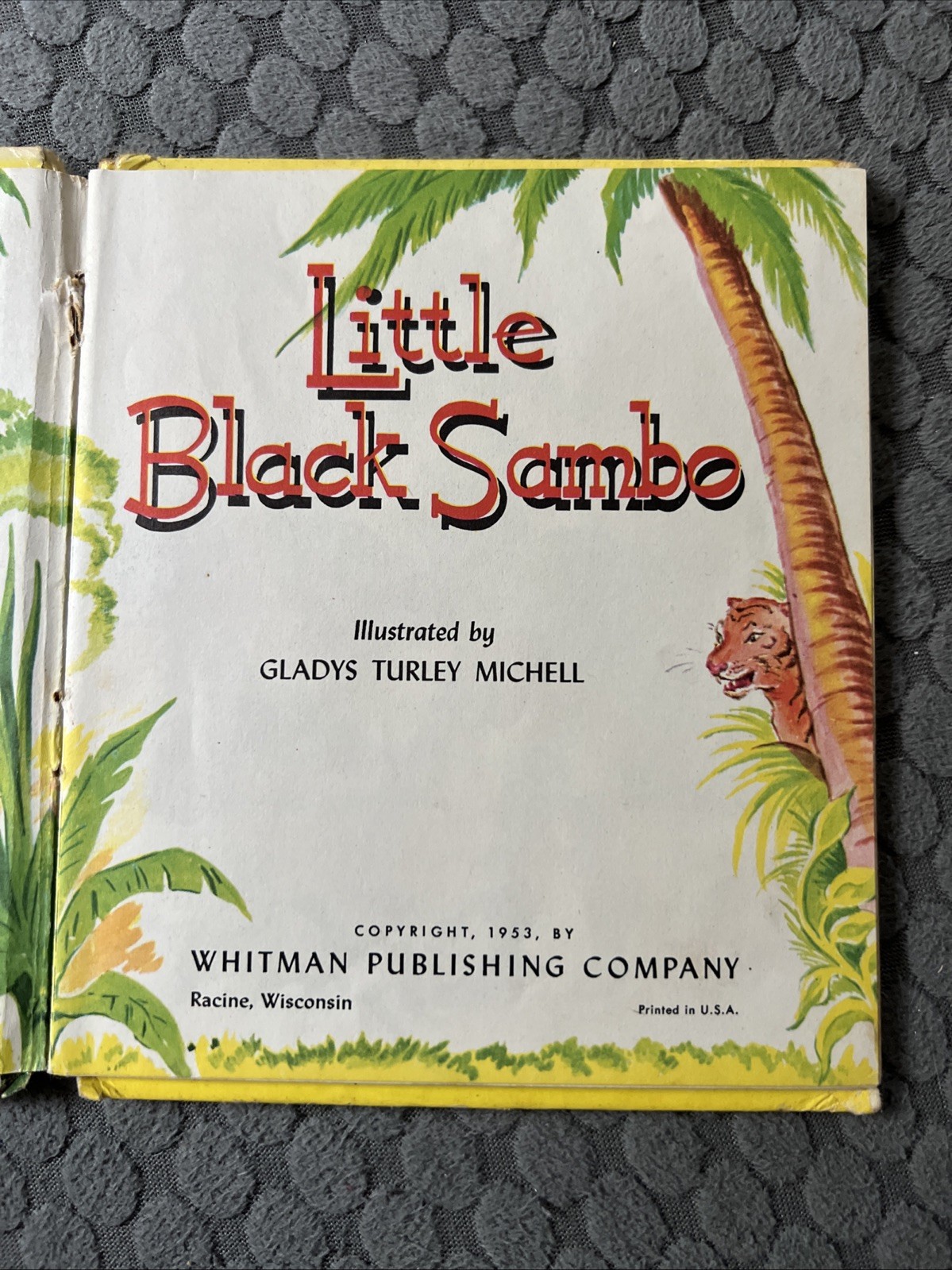 Vintage 1953 Little Black Sambo Whitman Publishing Tell-a-Tale Hardcover Book