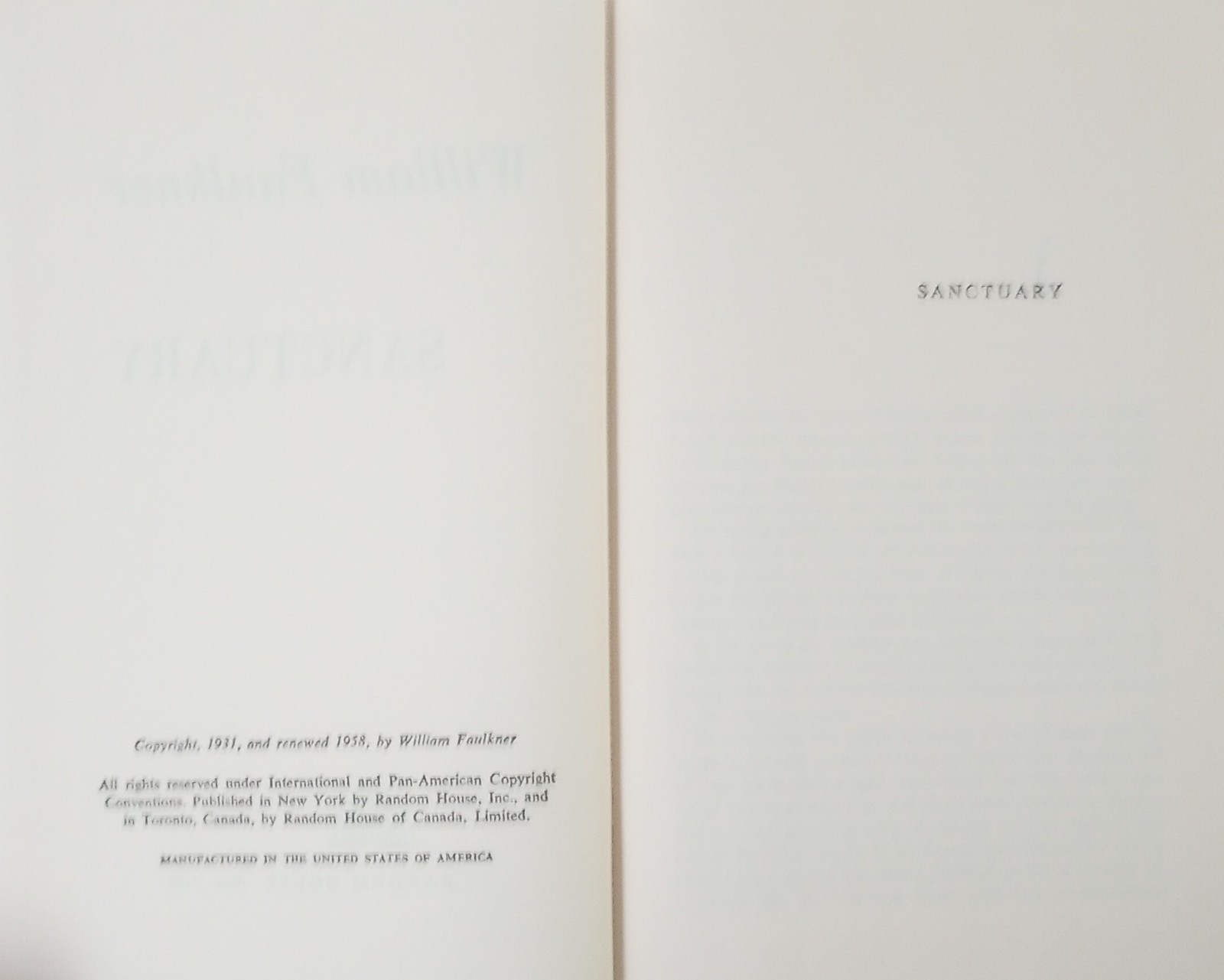 William Faulkner 3 HC Books: Sanctuary, Sound And Fury, As Lay Dying, FREE SHIP!