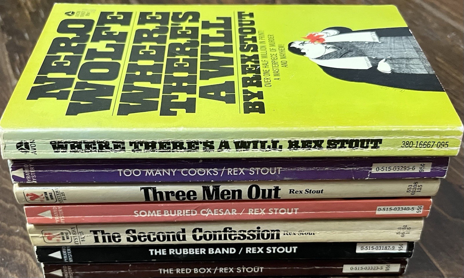 NERO WOLFE BY REX STOUT Lot Of 7 Vintage Softcover Paperbacks Mysteries Novels
