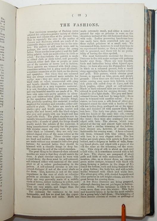 1864 THE ENGLISHWOMAN’S DOMESTIC MAGAZINE New Series Vol 8 Colour Plates FASHION