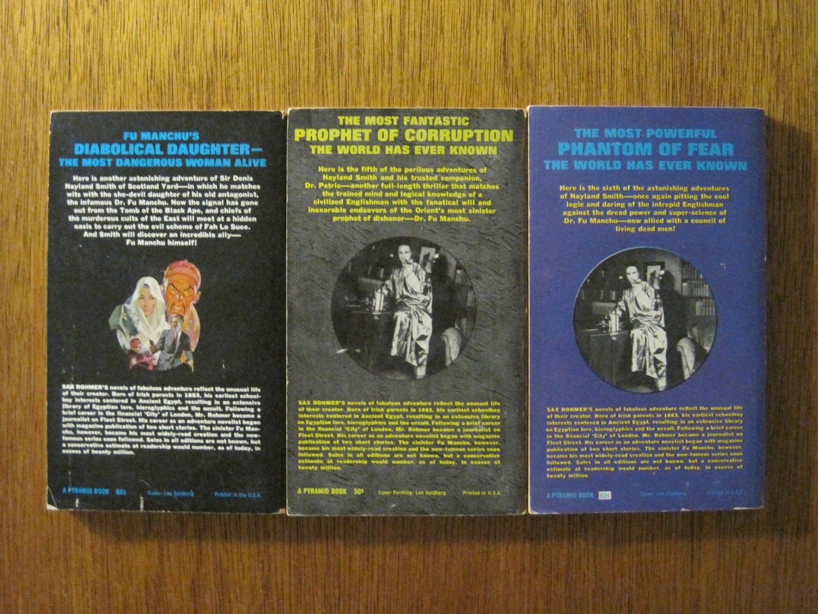 Vintage – Sax Rohmer FU MANCHU – 9 Pyramid Paperback Book Lot – Pulp Thrillers