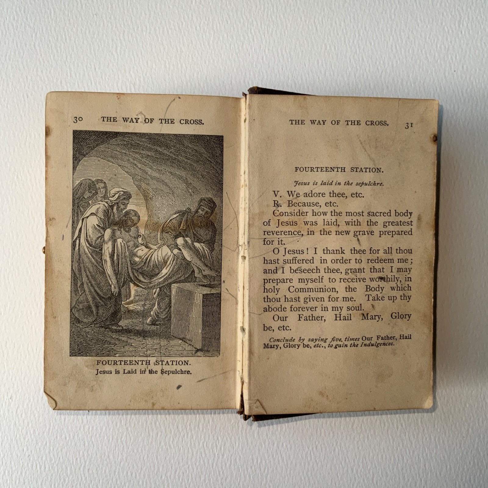 1875 Key of Heaven Antique Catholic Prayer Book Benziger Gilt 3×5 Fair