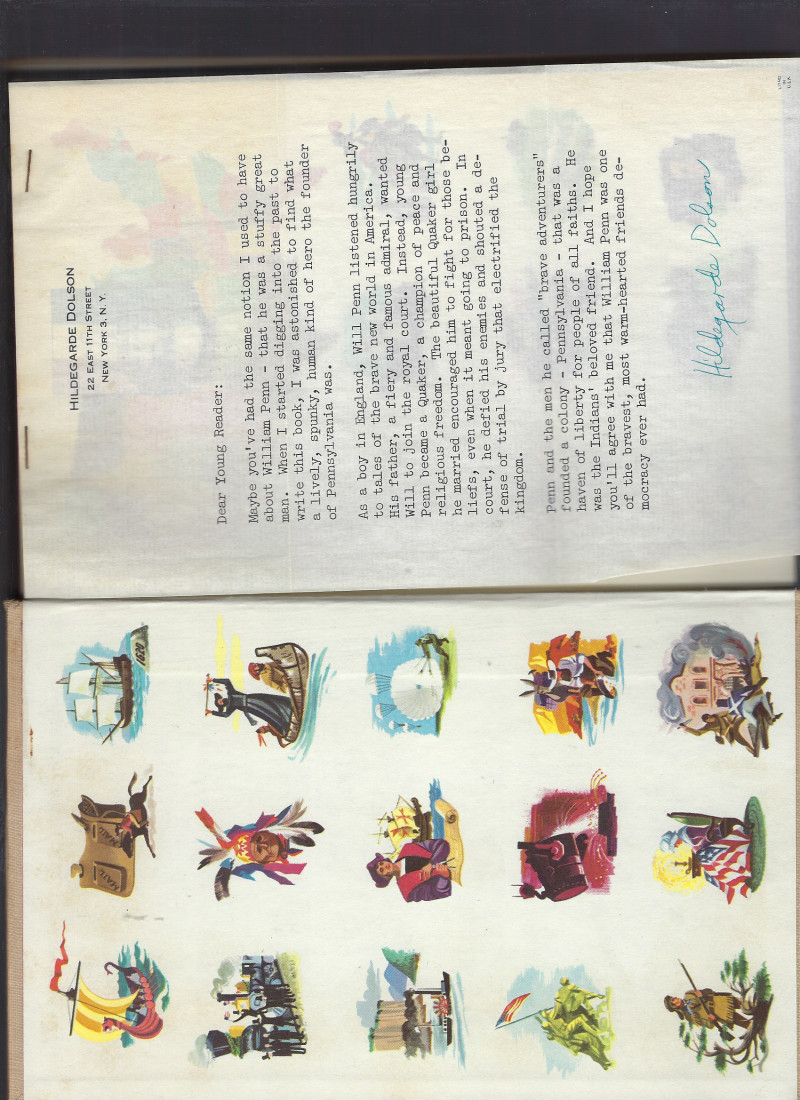 William Penn Quaker Hero Landmark #98 w Author Letter FIRST PRINTING HB/DJ