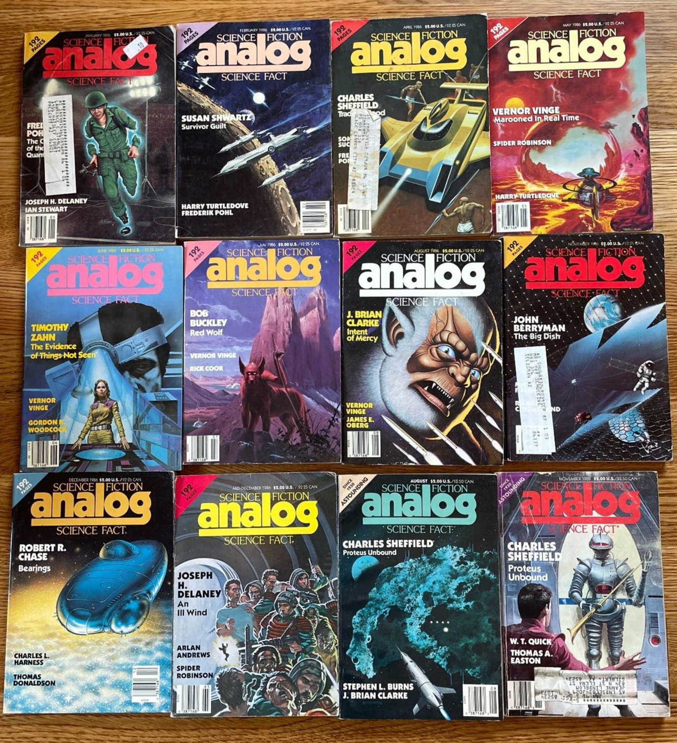 10X Random Mix Analog Science Fiction & Fact Magazine Back Issues Lot 1970s+