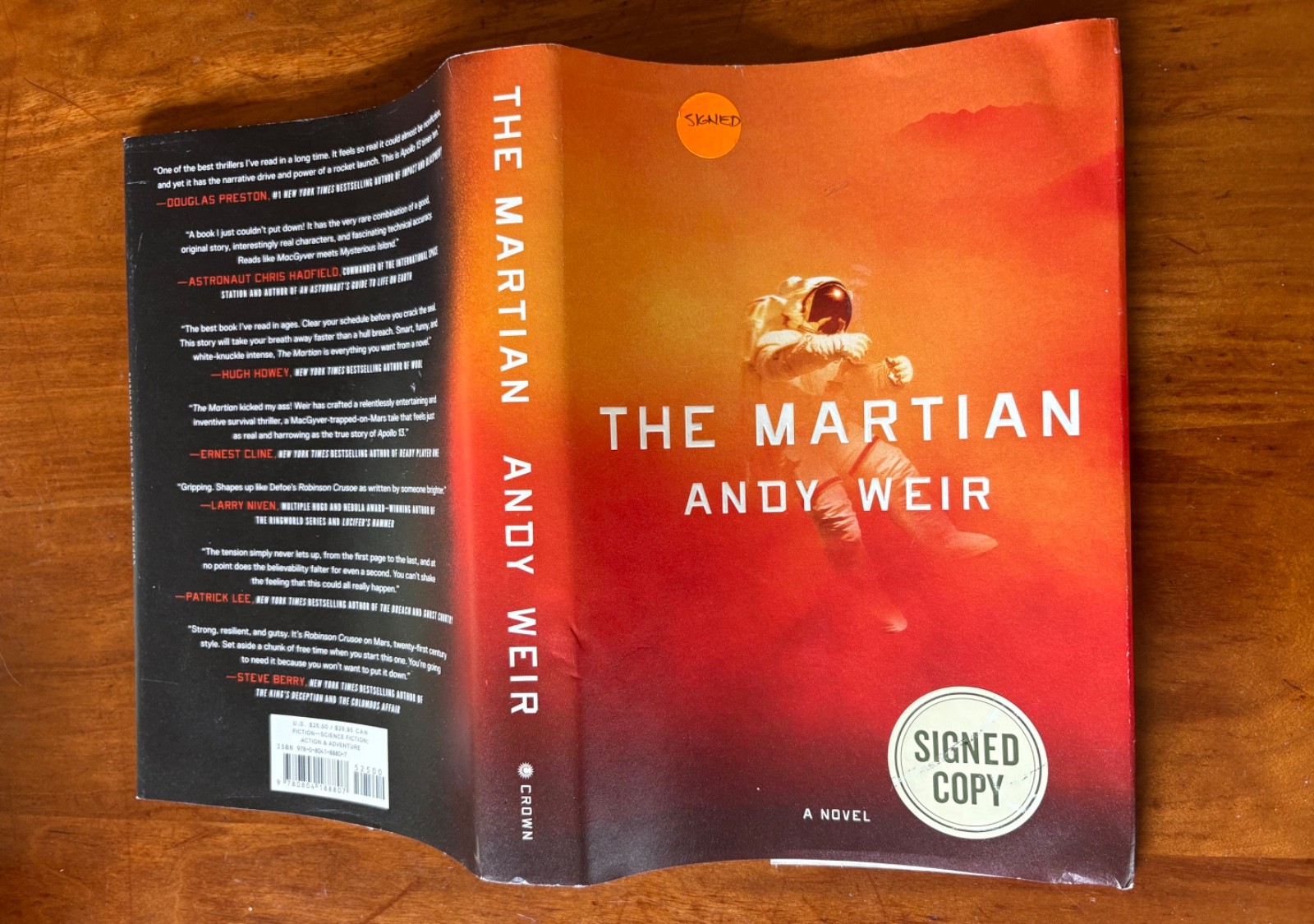 THE MARTIAN BY ANDY WEIR SIGNED! 2014 HC/DJ