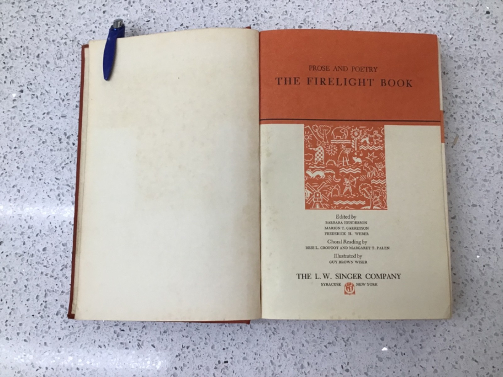 Prose And Poetry The Firelight Book 1946 The L. W. Singer Company