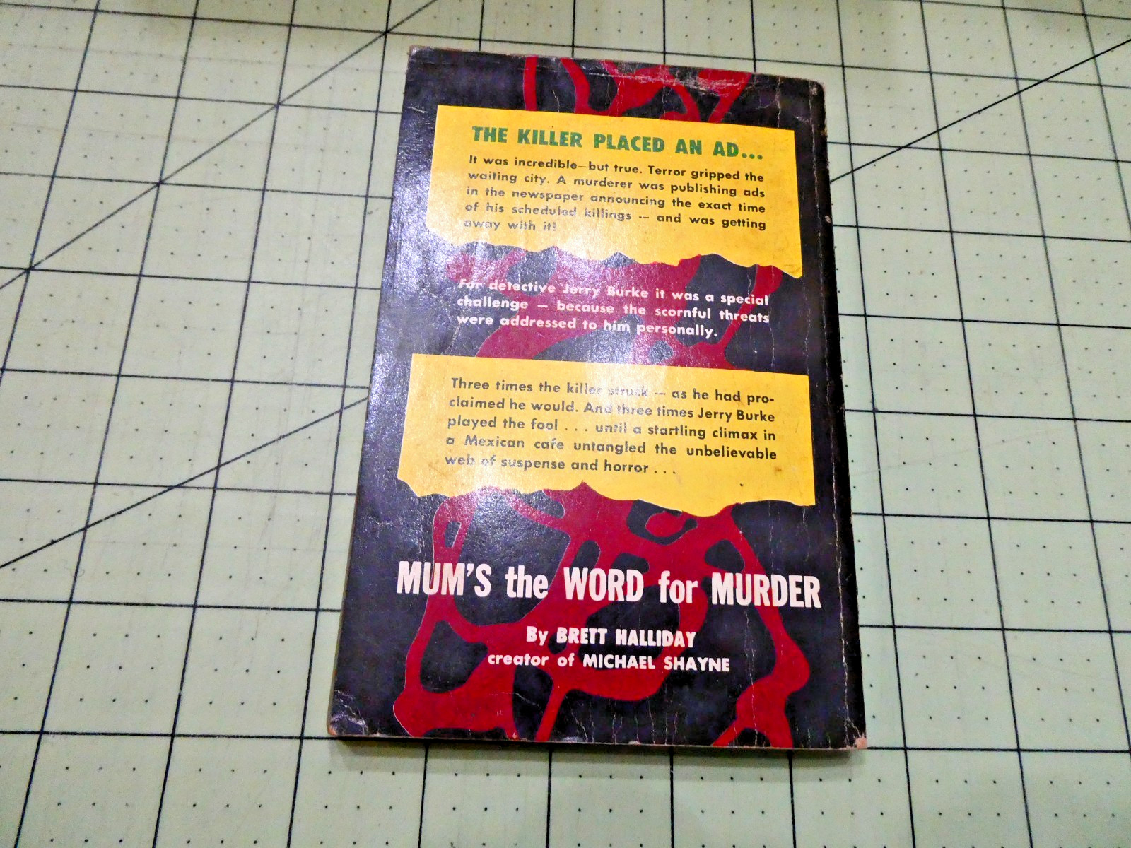 MUM’S THE WORD FOR MURDER BY BRETT HALLIDAY DELL HARDBOILED THRILLER GGA