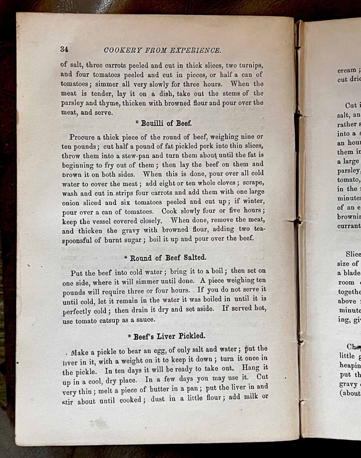 1875 1st Thus Edition “Cookery From Experience” by Sara I. Paul / Early Cookbook