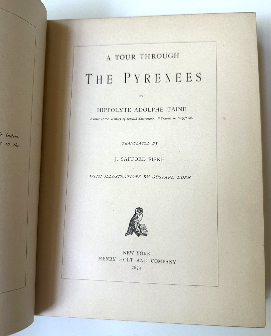 Hippolyte TAINE & Gustave DORÉ / Tour Through the Pyrenees 1st Edition 1874 HOLT