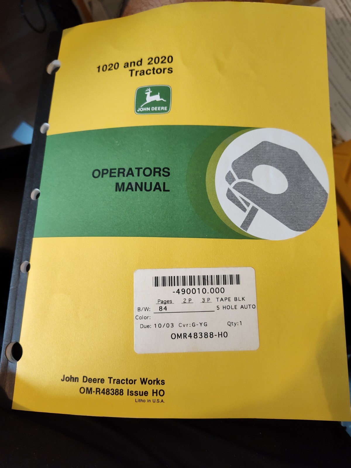 JOHN DEERE 1020 2020 TRACTOR OPERATOR OPERATION & MAINTENANCE MANUAL BOOK