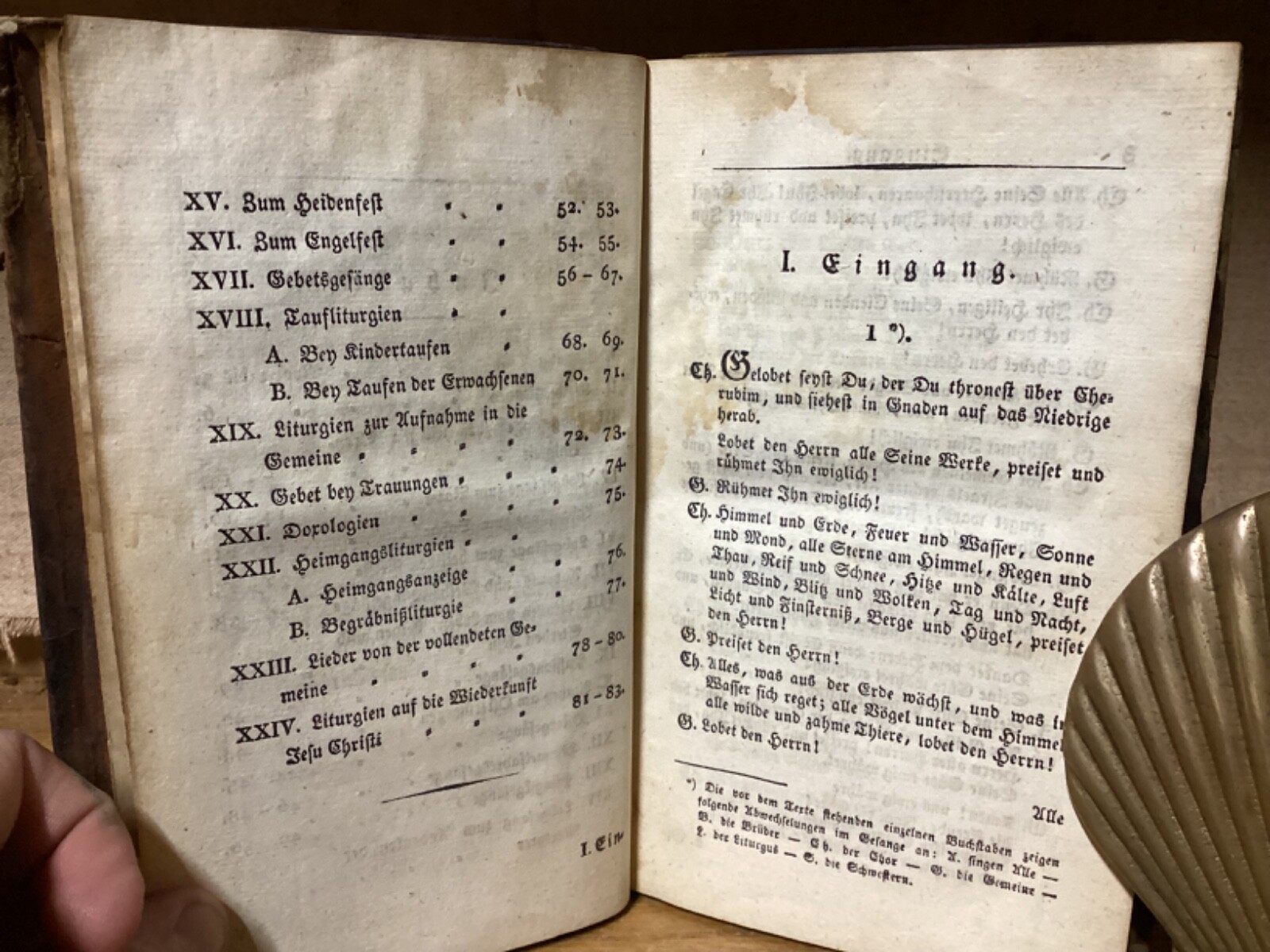1823 Liturgische Gesänge Der Evangelischen Brüdergemeinde – Religious Song Book